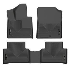 Kia Sorento Floor Liners - Front & 2nd Seat - Husky Liners - WeatherBeater - Black - `21-`22